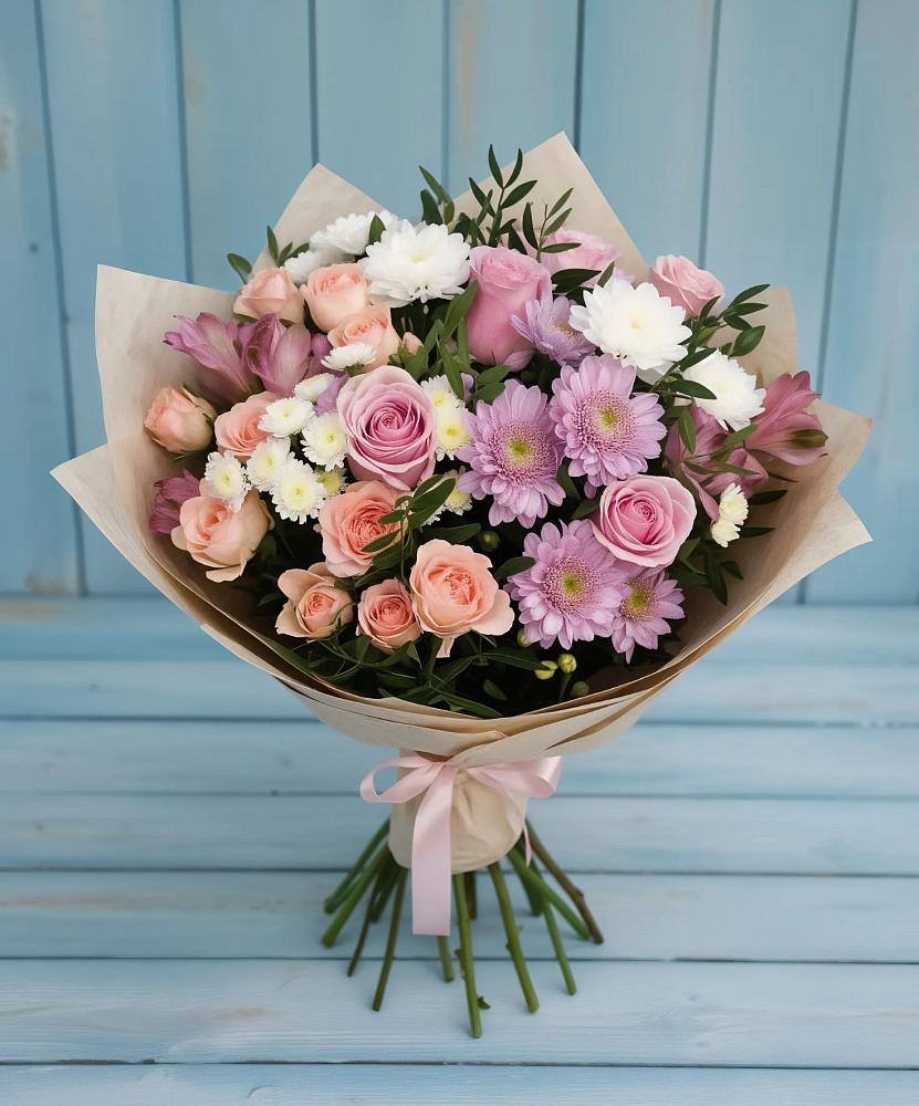 Букет цветов из: Хризантемы, Розы и Альстромерии в Ардоне