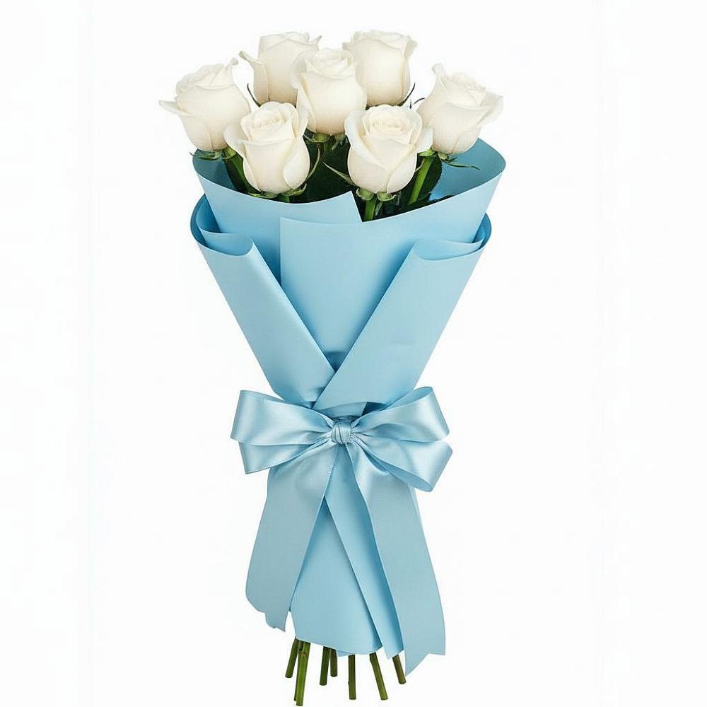 Букет 7 белых роз Проуд в Ардоне