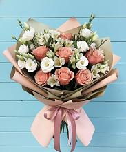 Букет цветов из:  Розы, Альстромерии и Лизиантусы в Ардоне