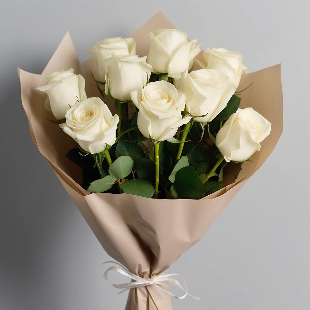 Букет 9 Белых роз Эдлесс Лав в Ардоне