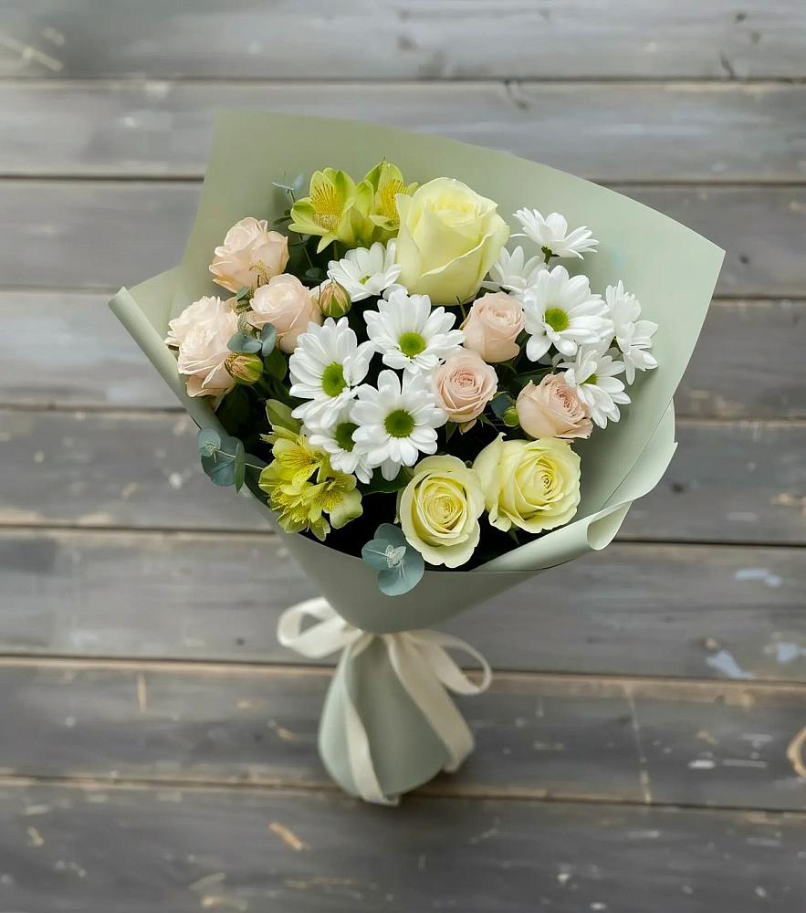 Букет цветов из: Альстромерии, Розы и Хризантемы в Ардоне
