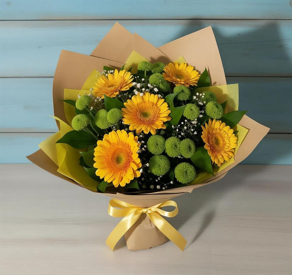 Букет цветов из: Герберы и Хризантемы в Ардоне