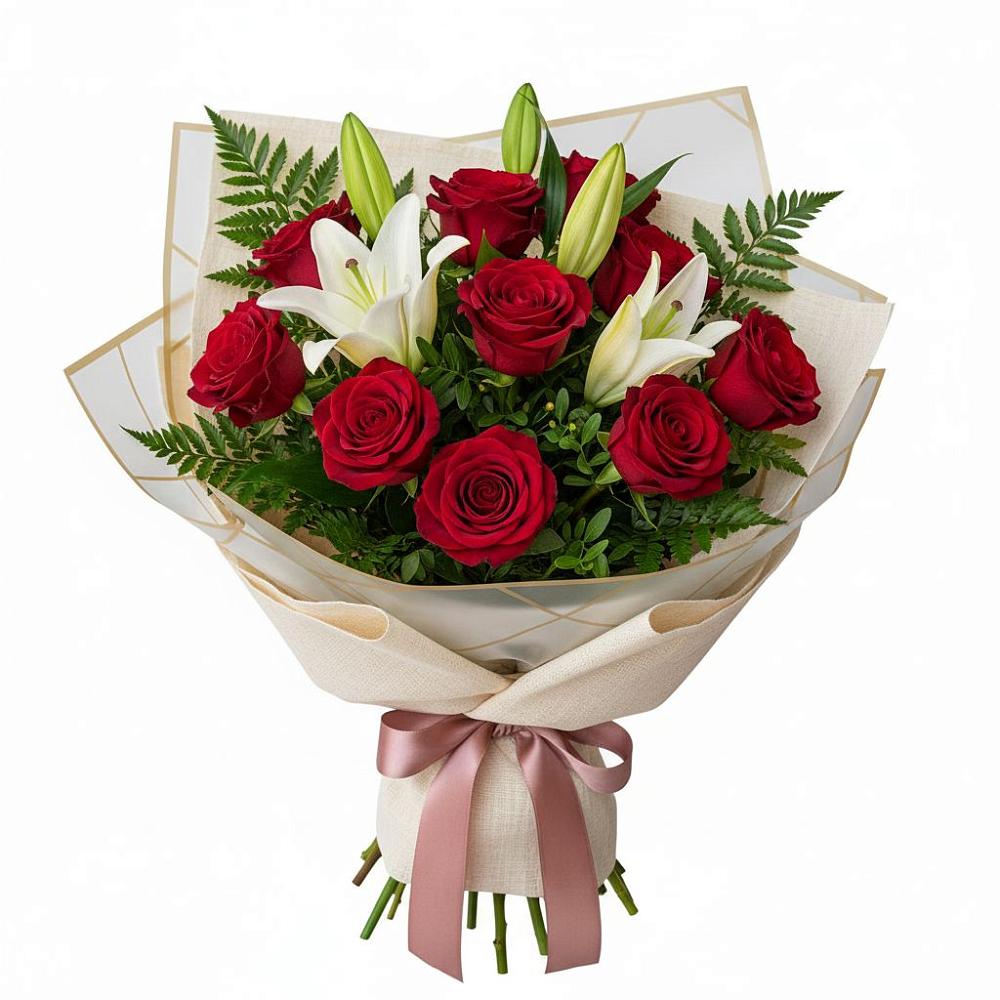 Букет цветов из: Лилии и Розы в Ардоне