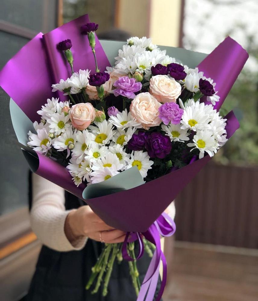 Букет цветов из: Хризантемы, Гвоздики и Розы в Ардоне