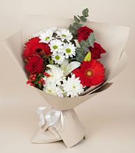 Букет цветов из:  Розы, Хризантемы, Герберы и Лилии в Ардоне