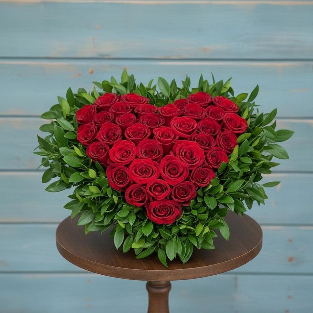 Цветочная композиция из Розы в виде сердца в Ардоне