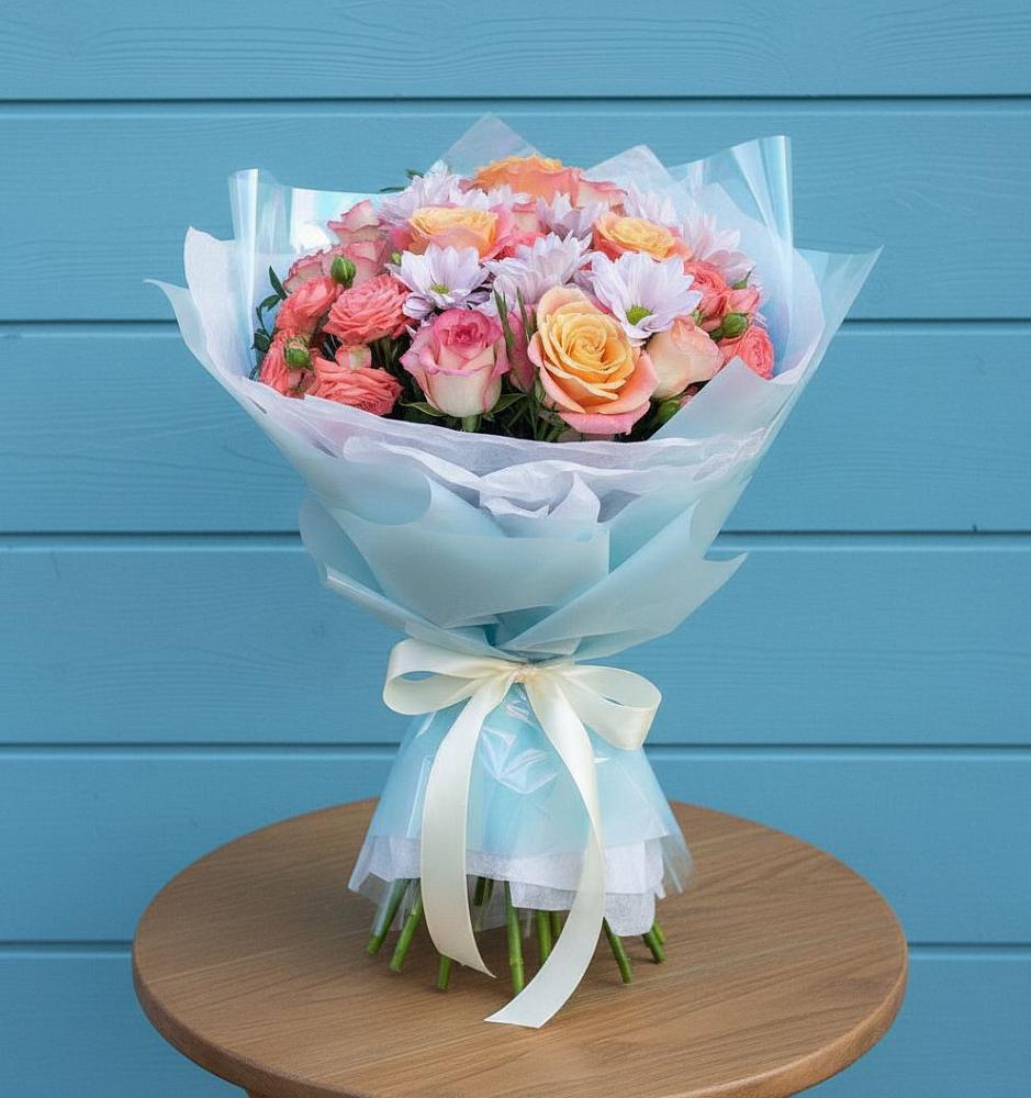 Букет цветов из: Хризантемы и Розы в Ардоне