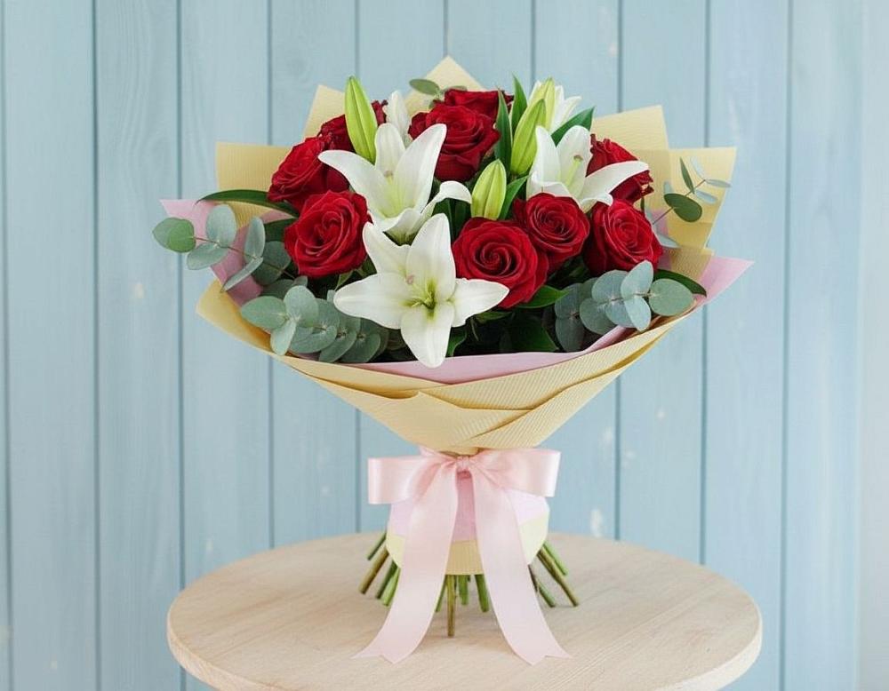 Букет цветов из: Лилии и Розы в Ардоне